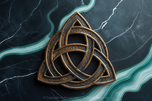 Dark Brass Symbol Of Celtic Father And Daughter Cross Knot