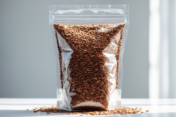 Brown Flaxseed In Package Bag
