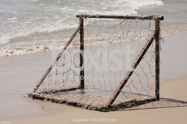 Soccer Goal on Beach Sand