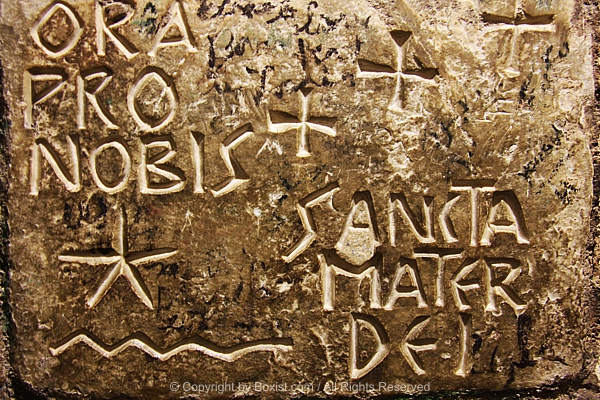 Engraved Stone In Latin