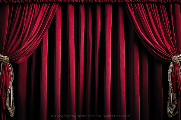 Classic Theater Vibrant Red Curtain Background