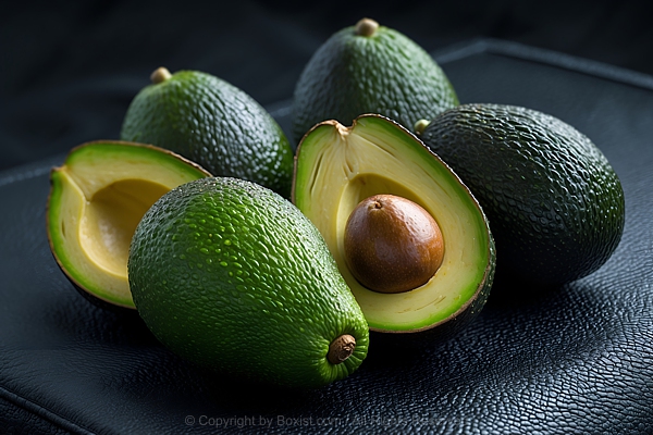 Bunch Of Avocados On Leather Background
