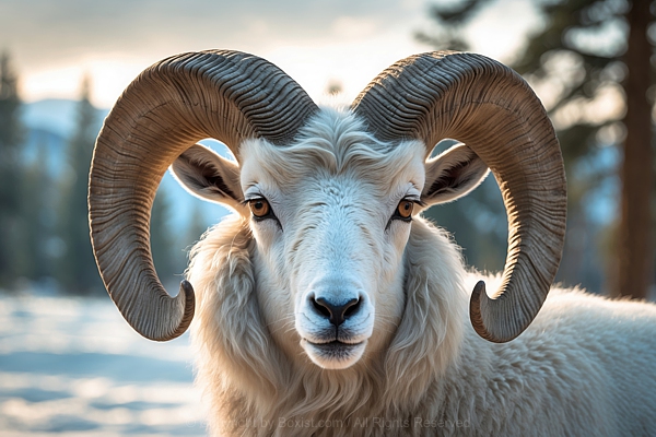 Dall Sheep Ram Portrait