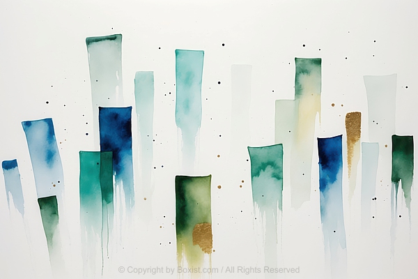 Abstract Watercolor Stripes On Bright Paper