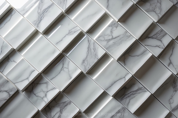 White Marble Wall With Geometric Pattern