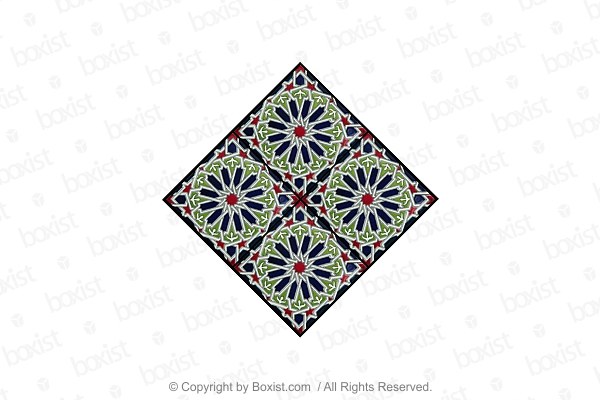 Four Pieces Of Arabesque Ceramic Tiles