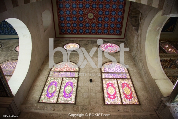 Architecture Interior of Al-Aqsa Mosque in Jerusalem