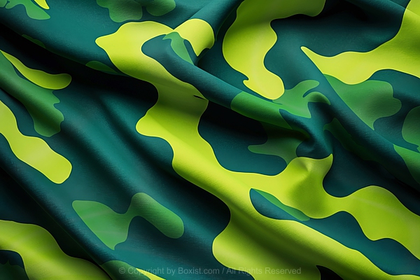 Fabric Army Camouflage With Texture Pattern Mix Of Green Shades