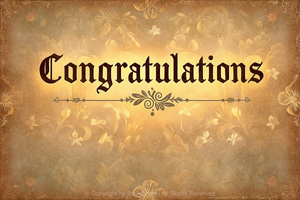 Vintage Style Congratulatory Message On Old Paper Parchment