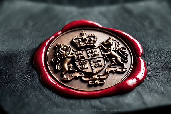Seal Wax Paper With Heraldic Emblem