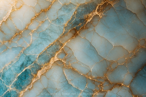 Bright White Marble With Blue Hues And Gold Vein Pattern Texture