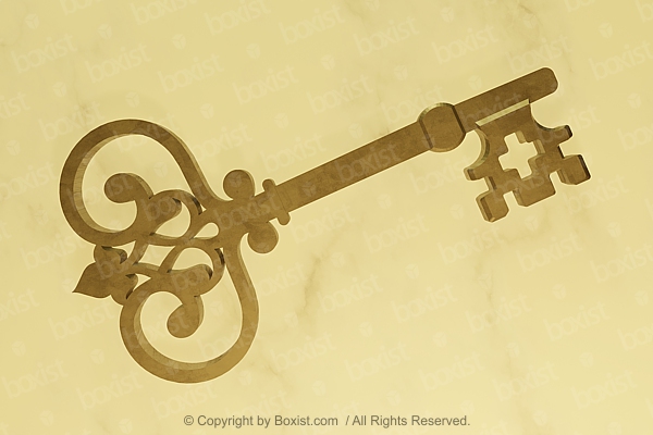 3D Vintage Golden Key