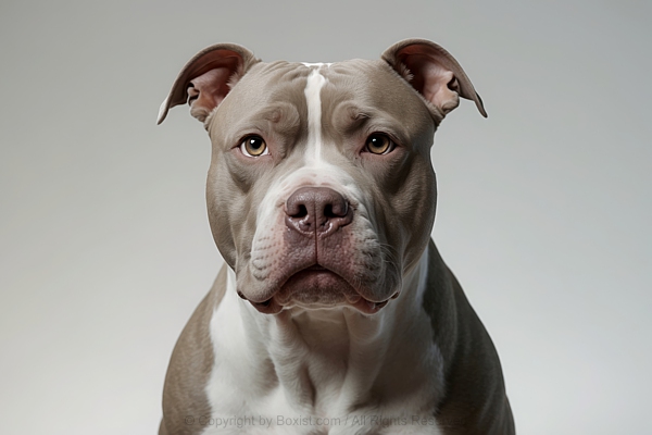 Face Portrait Of American Pitbull Terrier