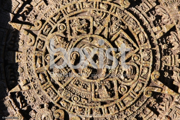 Antique Aztec Calendar Stone
