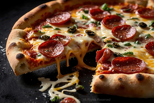 Delicious Pizza With Melted Cheese And Pepperoni