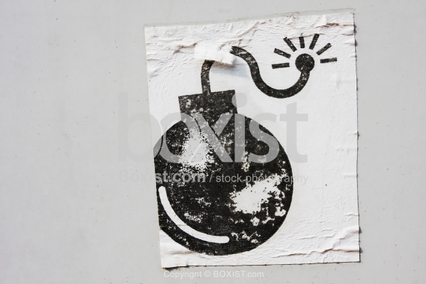 Bomb Sign Sticker on Wall