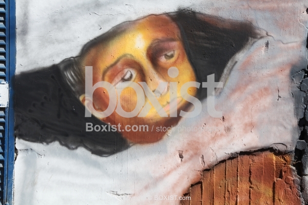 Boy Face Graffiti Airbrush Painting