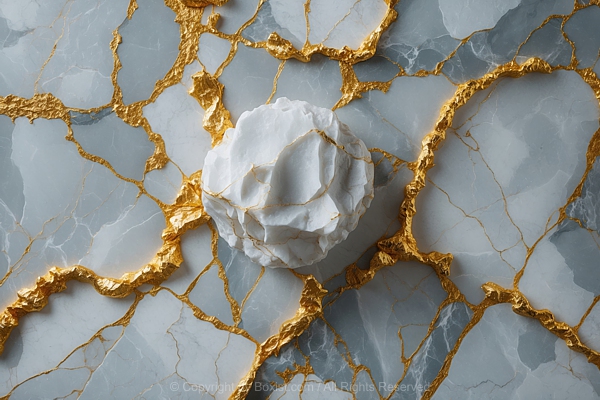 Closeup Of Bright Marble Texture With Gold Veins