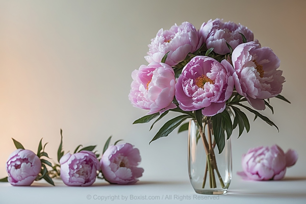Beautiful Bunch Of Pink Flowers In Glass Vase