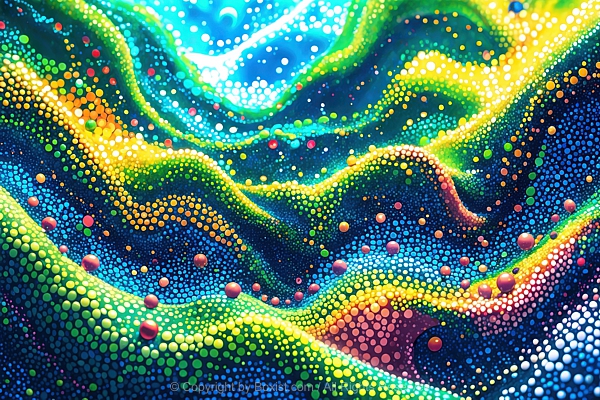 Vibrant And Intricate Abstract Waves Of Little Spheres