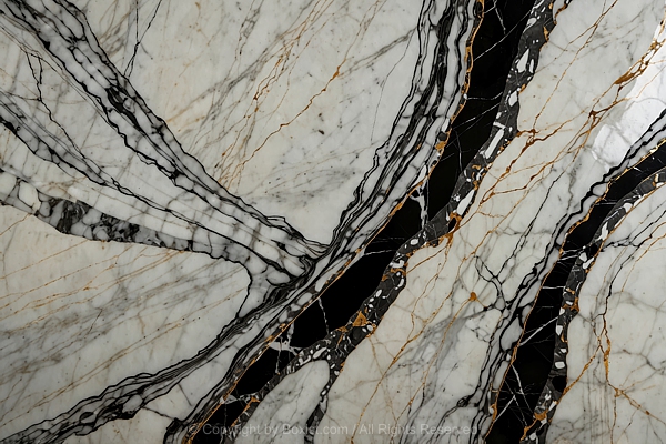 White Marble With Black Golden Pattern Texture
