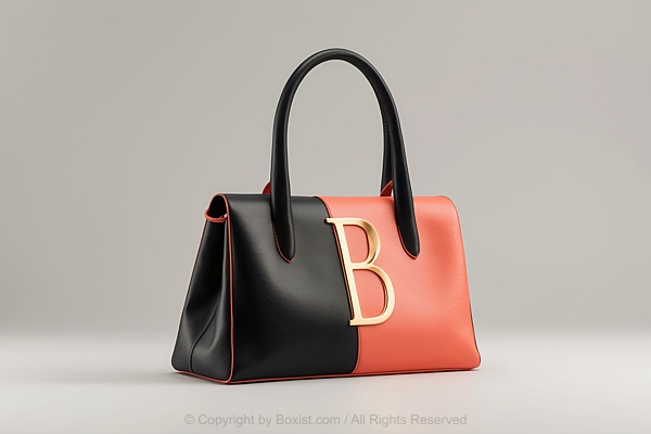 Elegant Women Leather Handbag With B Letter