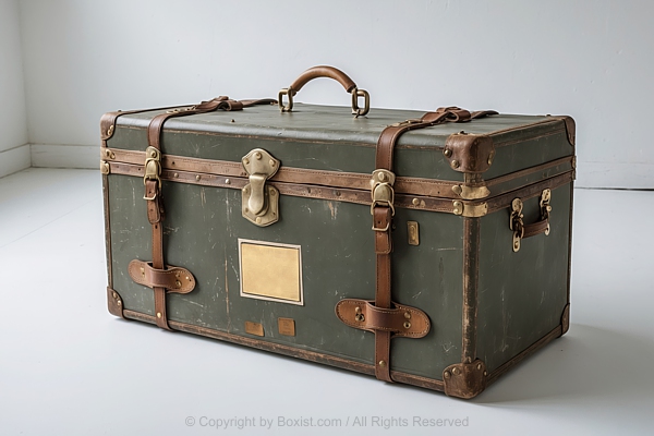Leather Vintage Suitcase Luggage Trunk Box