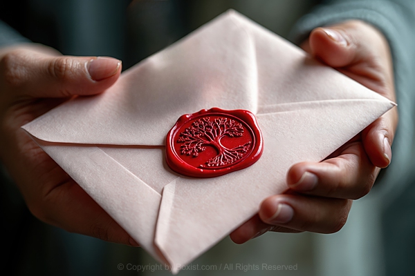 Person Holding Envelope Sealed With Red Wax Seal