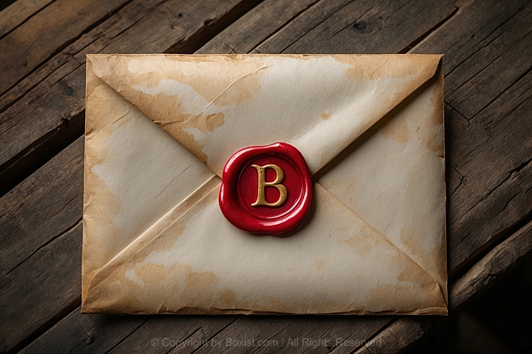 Blank Vintage Envelope Sealing Wax B Letter Stamp