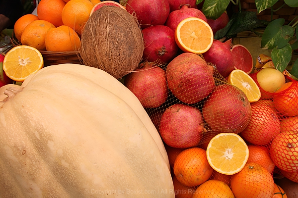 Vibrant And Colorful Arrangement Of Various Fruits Stacked Together
