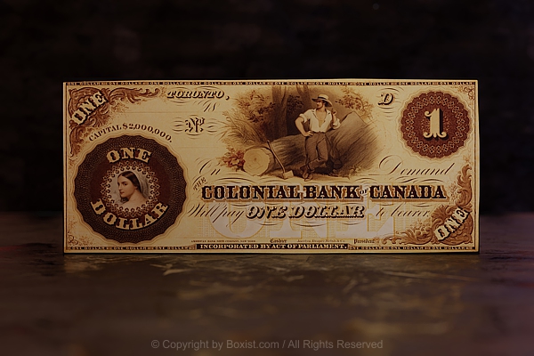 One Canadian Dollar By Colonial Bank Of Canada Year 1859