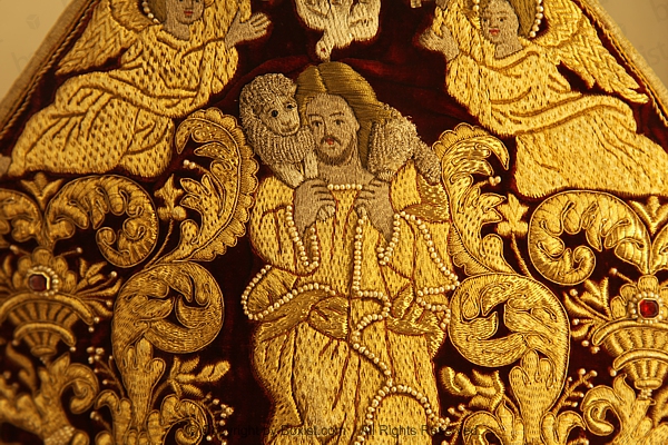 Jesus Carries The Lamb Embroidery With Golden Threads