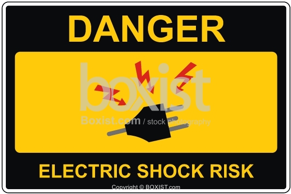 Danger Electric Shock Risk Warning Sign
