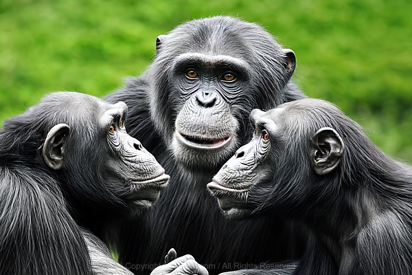 Chimpanzees Sitting Together