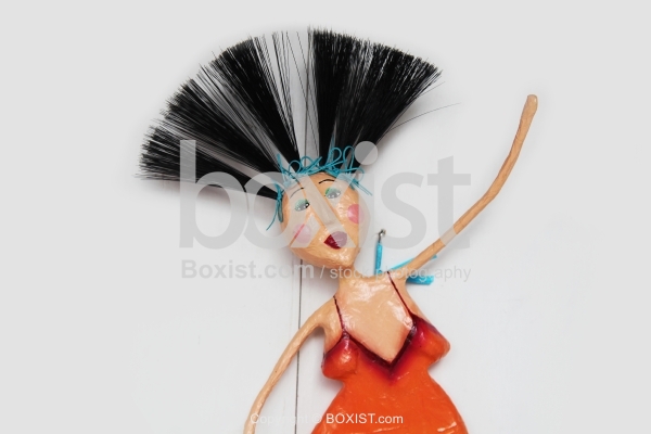 Doll Toy Of Woman With Red Dress