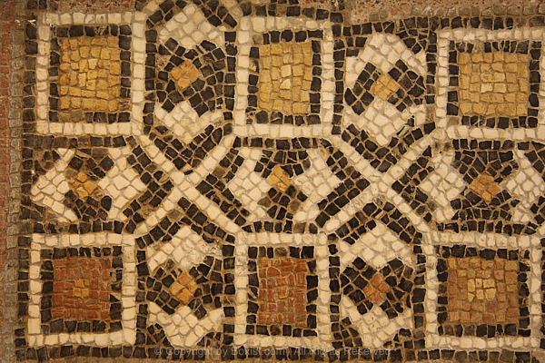 Closeup Of Geometric Roman Mosaic Pattern