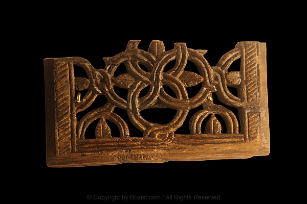 Ancient Hand Carved Wood Piece With Geometric Patterns From Kairouan Mosque 9th Century