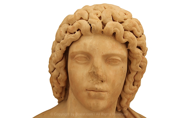 Portrait Closeup Of Ancient Carthaginian Statue Of Genius