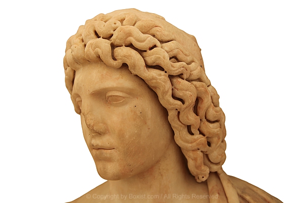 Closeup Details Of The Portrait Of Carthaginian Statue Of Genius