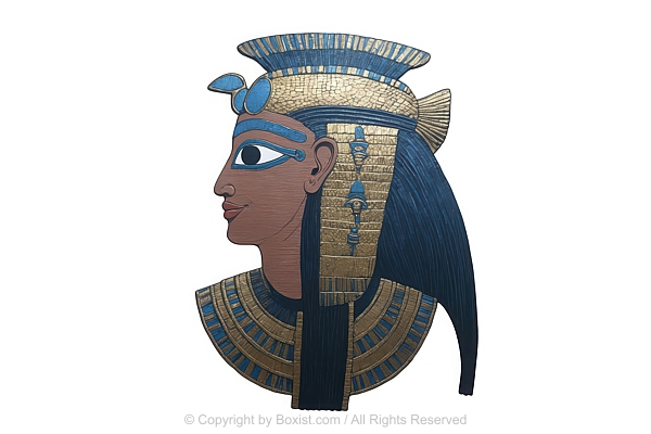 Artistic Ancient Egyptian Figure In Traditional Royal Headdress