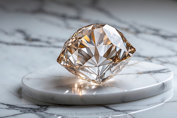 Loose Flawless Crystal On Marble