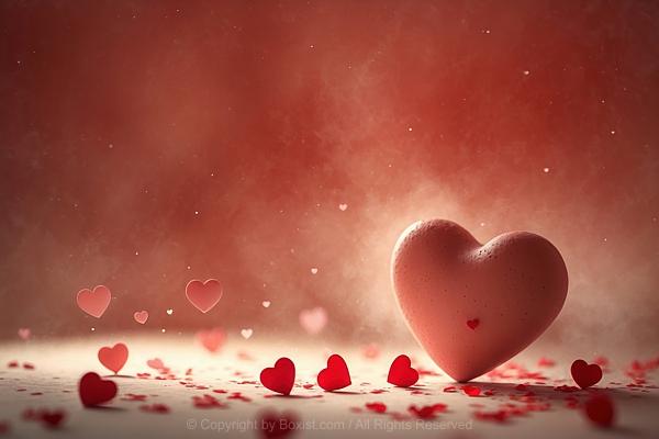 Love Heart Surrounded By Little Whimsical Hearts