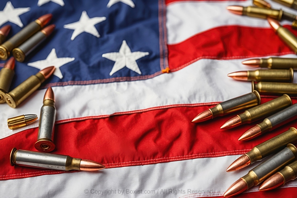 Bullets On American Flag
