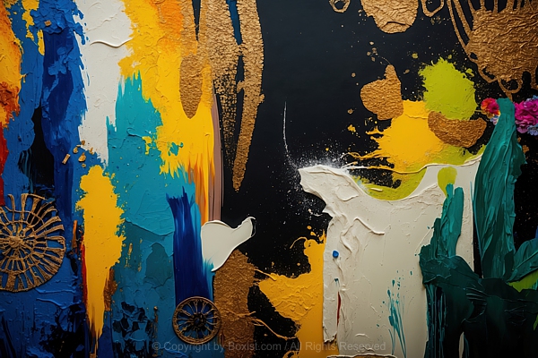 Canvas Featuring Mix Of Colorful Textures Patterns And Shapes