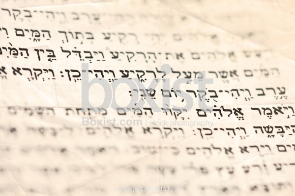 Hebrew Script on Torah Page