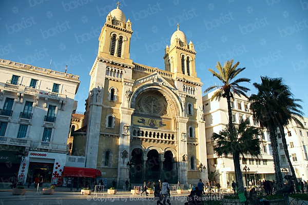 Cathedral Of St Vincent De Paul At Bourguiba Avenue in Tunis City