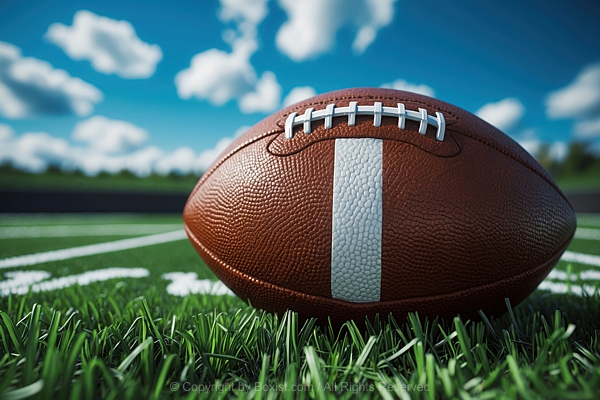 American Football On Grass Field