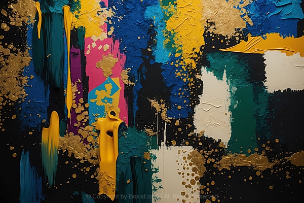 Canvas With Mix Of Colorful Textures And Shapes