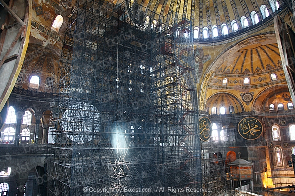 Large Restoration Scaffolding In Hagia Sophia