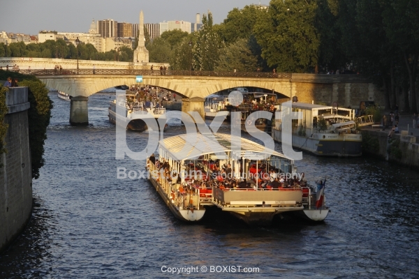 Sightseeing Cruise Ship On Seine River In Paris Sightseeing Cruise Ship On Seine River In Paris